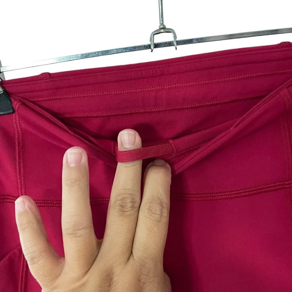 Lululemon Time To Sweat Crop Leggings 23 Inch Size 6 Red Active Gym Yoga Running